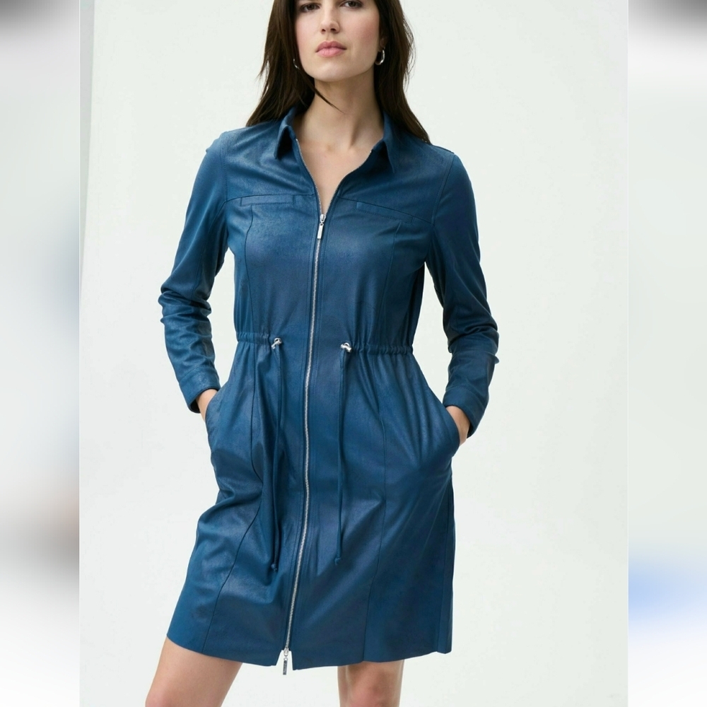 Joseph Ribkoff Zip Front Shirt Dress Jacket Size L‎